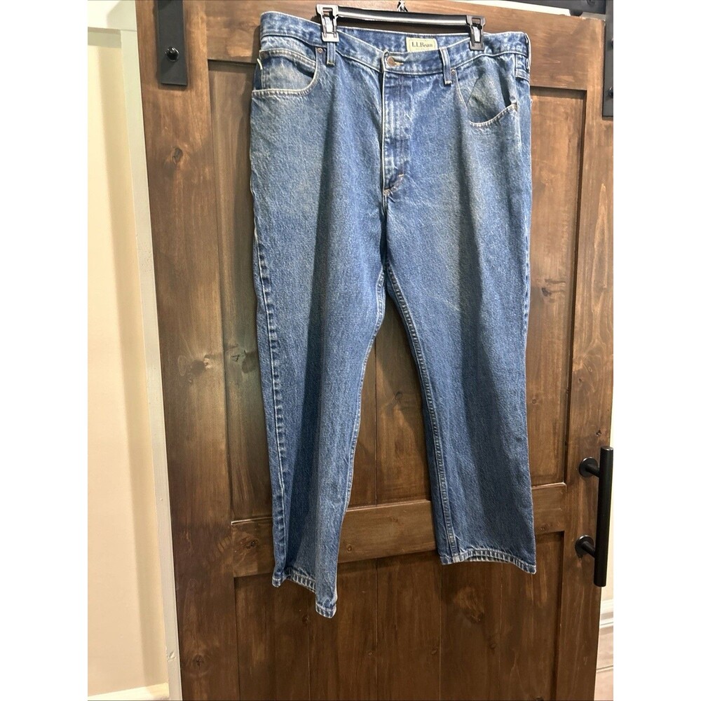 E771 Vintage LL Bean Denim Jeans Natural Fit 90s Logo Men's W40/L28 GUC